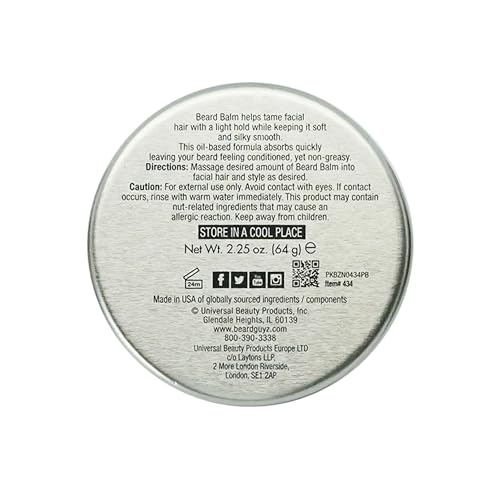 Beard Guyz Beard Balm – Beard Conditioner and Styler for Men, Softens, Tames, and Moisturizes Facial Hair, 2.25 oz