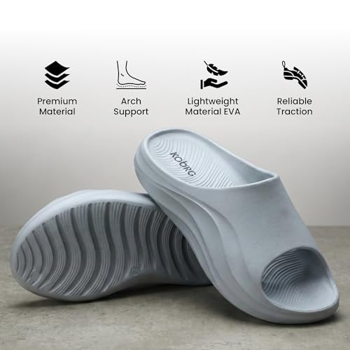 Image of KOBURG Milan Slides for Men| Stylish Trending | Comfortable | Super soft | Lightweight | EVA Sole | Casual Slider | Slippers | Flip Flops for Men KF-484