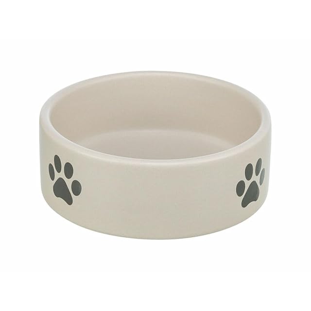 Trixie Comedero de cerám, 0,3 l/ø 12 cm, Gris Claro/Gris, para Perros