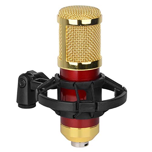 Microphone à condensateur plaqué or look bouteille de lait en noir ou rouge
