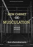 Mon Carnet Du Musculation: Suivi d’entraînements: Planifiez vos routine, Notez votre progression, Analysez vos santés  Cahier de Crossfit, Fitness ... et Nutrition  17,78 x 25,4 cm, 115 pages