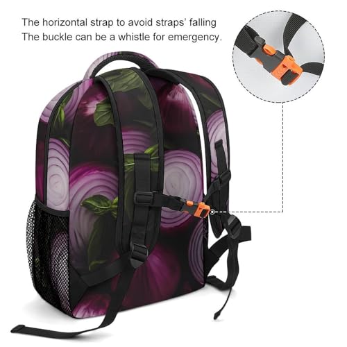 Red Onions Purple Onions Funny Backpack Casual Daypack Lightweight Shoulders Bag for Men Women Cute Print3