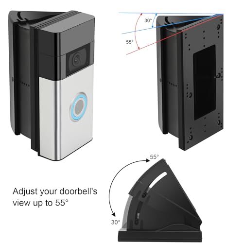 image for Zortwury Adjustable 30 to 55 Degree Doorbell Angle Mount for Wall & Do