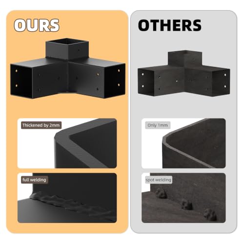 Image of Pergola Kit, 3-Way Pergola Brackets for 4 inchx 4 inch (Actual 3.5 inch X 3.5 inch)