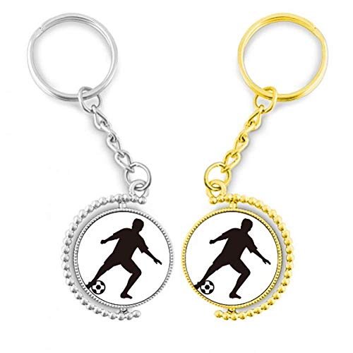 Porte-clés de football élégant avec anneau en métal doré pour vos clés de voiture