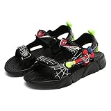 MODRYER Sandals Garçons Spiderman Fashion Sandal Sandal Soft Base Plage Chaussures Ultralight Formateurs Open-Toe pour Piscine Jardin Piscineside Au Bord Piscine,Black- 27