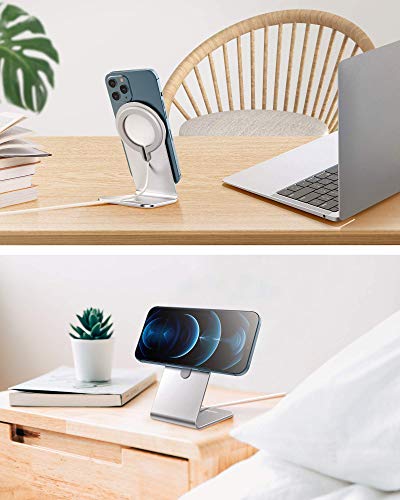 Stand For Magsafe Charger, Creadream Aluminum Stand Holder Cradle For Iphone 14 13 12 Series, Magsafe Accessories Compatible With Iphone 14 13 12 Mini Pro, Pro Max, Magsafe Charger Not Included-Silver #TOP6