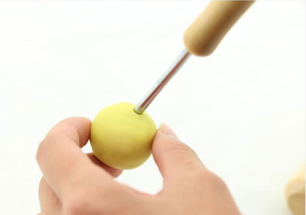 Lot De 4 Emporte-pièces Circulaires En Acier Inoxydable Pour Argile, Outils En Argile Avec Manche En Bois, Outil De Sculpture De Trous De Poterie Pour