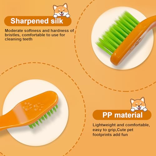 Image of Wuffove Dog Toothbrush, Finger Toothbrushes, Double Head Toothbrush,Cleaning Brushes for Dog Cat Oral Dental Health, 7 PCS