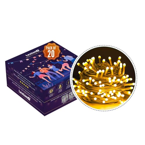 Image of Lexton 40 LED Power Pixel Serial String /Fairy Light | Plug Sourced | Suitable for Home & Outdoor Decoration, Diwali, Christmas, Ramadan, Wedding, Party, Festival (Pack of 20, Warm White)