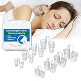 Schnarchstopper Anti Schnarch, 8 PCS Nasenklammer Nasendilatator Gegen Schnarchen, Schnarchstopper für Männer und Frauen, Nasenspreizer Wiederverwendbares mit Aufbewahrungsbox