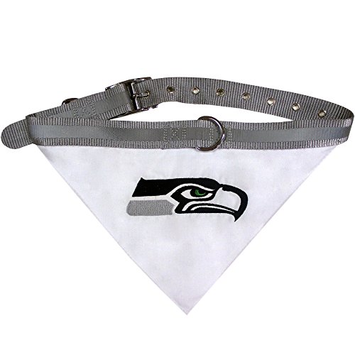 NFL BANDANA - SEATTLE SEAHAWKS PET BANDANA with Reflective & Adjustable PET COLLAR