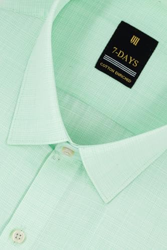 Image of 7-DAYS Premium Men's Formal Shirts - Cotton Rich, Textured Self-Design, Full Sleeve, Regular Fit, Wrinkle Resistant, with Pocket - Perfect for Office