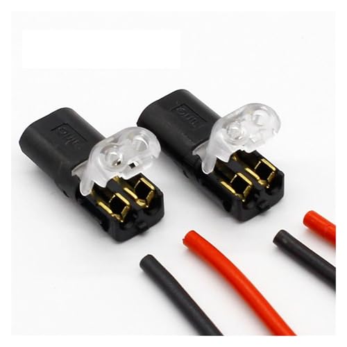 HUOJUA 10pcs 2p Spring Connector Wire with No Welding No Screws Quick Connector Cable Clamp Terminal Block 2 Way Easy Fit for Strip