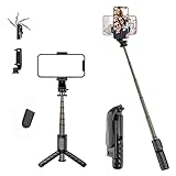 ♥ 【Palos para selfies extensibles y plegables para el teléfono】 Este soporte para selfies con un tamaño plegado de 6 pulgadas y una longitud de extensión de hasta 27 pulgadas lo hace muy bueno para tomar fotografías desde muy buenas hasta imágenes de fotografías cuando se viaja para tomar su bolsillo o bolso, deportes al aire libre para grabar varios momentos maravillosos.