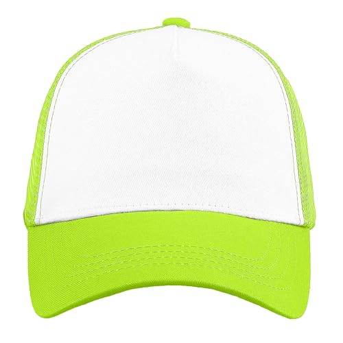 Image of Falari 5-Panel Mesh Baseball Cap, Trucker Hat, Structured Plain Design, Cotton, Adjustable Size