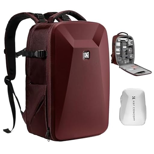 K&F CONCEPT Mochila rígida para cámara réflex digital con compartimento para laptop de 15 a 15.6 pulgadas, funda rígida impermeable compatible con dron Canon/Nikon/Sony/DJI Mavic | Ya disponible en tu tienda friki favorita! En mundofriki.es!