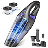 BSRCO Handheld Vacuum Cordless Car Vacuum Cleaner 9000PA, Hand Vacuum Dust Busters Cordless Rechargeable with 2 Filters & LED, Portable Handheld Car Vacuum for Car/Stairs/Pet Hair