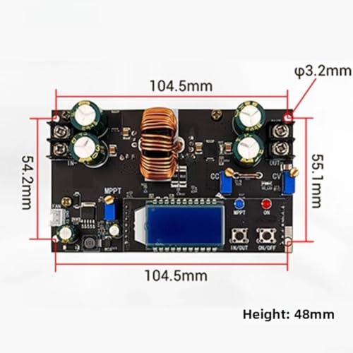 Sistemas de carga de energía alternativa eficientes usando el boost step down module 300w 20a 5