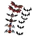 chora Autocollants de Chauve-souris 3D Chauves Souris Autocollants d'halloween Stickers, Effrayant Stickers Muraux Décoration Halloween, Amovible PVC Imperméables Statique Autocollants usefulness