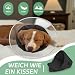 Supet Halskrause Hund zum Verhindern des Leckens mit weichem Polster, klare Elizabeth-Recovery-Halskrause nach Operation, alternative Kopfkrause für große, mittlere und kleine Hunde(Reines Schwarz,XS)