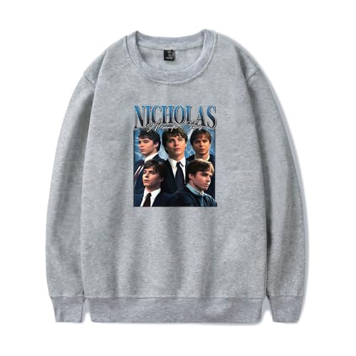 WBLXYMDP Nicholas Chavez Long Sleeve Crew Neck Sweater Men/Women Longsleeve Sweater (Grey,Medium)
