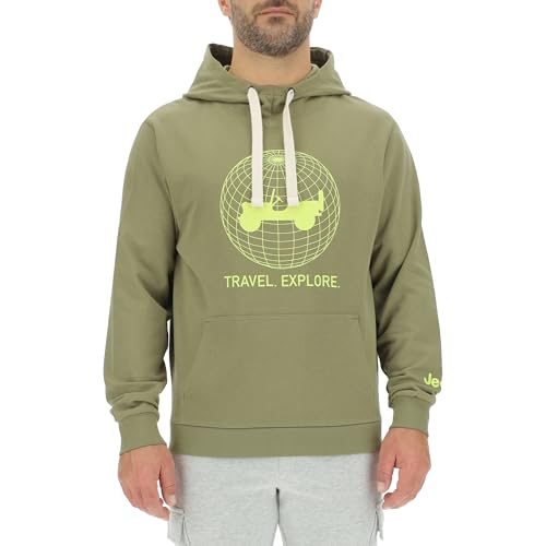 Sweat homme Jeep imprimé Willys Globe avec grande poche frontale
