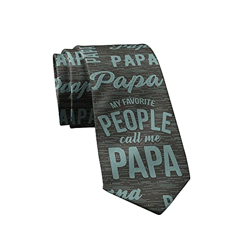 Crazy Dog T-Shirts Funny Tie for Men – My Favorite People Call Me Papa Necktie – Novelty Gift for Dad Fathers Day Birthday Fun Office Party and Casual Wear Accessory