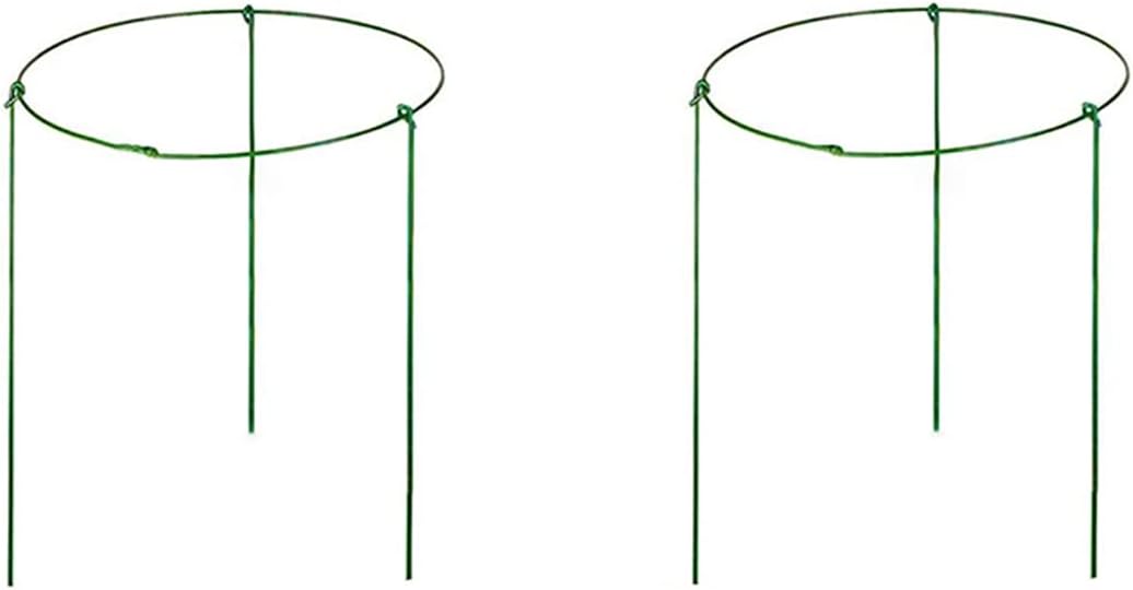 Hanobo 2 Pack Garden Plant Support Rings for Potted Plant, 9.8" Wide x 17" High, 3 Legs