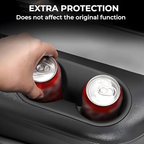 Image of Third Row Cup Holder Inserts for Hyundai Palisade, Center Console Interior Accessories TPE Car Cup Holders Covers Protector for 2026 Palisade, Black