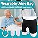 Wearable Urine Bag Incontinence Pants for Men, Reusable Portable Urine Collection Bag with Urinary Catheter, Leak Proof Leg Pee Bag with Elastic Waistband for Men Elderly Bedridden, Black (L)