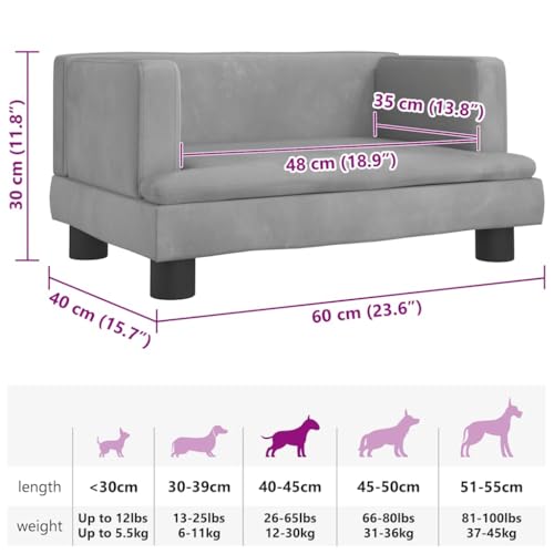 Lit pour chien velours premium gris mousse mémoire de forme