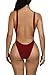 Viottiset Women's High Cut Out Backless Thong Bikini Swimsuit Red X-Large