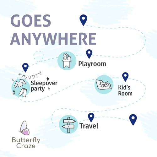 Butterfly Craze Floor Pillow Case, Mattress Bed Lounger Cover, Star Navy, Queen Size - Cozy Seating Solution for Kids & Adults, Recliner Cushion, Perfect for Reading, TV Time (Pillow Not Included) - Thumbnail 7