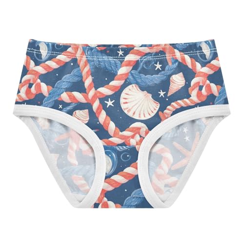 Wusikd Blue Red Seashells Girls' Underwear Cotton Starfish Girls Briefs Soft Toddler Underwear 2T