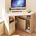 UING Małe biurko narożne z szufladami, trójkątne biurko komputerowe na małą przestrzeń, drewniane domowe biurko z półkami do przechowywania do salonu sypialni - B 80 x 80 x 75 cm