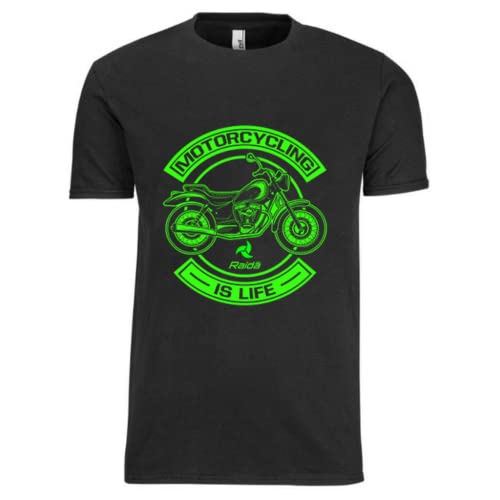 Image of Raida Unisex Adult Motorcycling Life T-Shirt (Black, XX-Large)