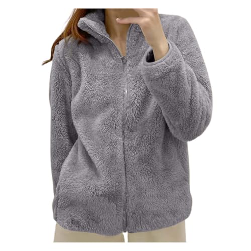 Générique Veste Polaire Femme Chaude Hiver Manteau Veste D'IntéRieur Polaire Femme En Peluche Chaude Pour Fermeture éClair DéContractéE Col Montant...