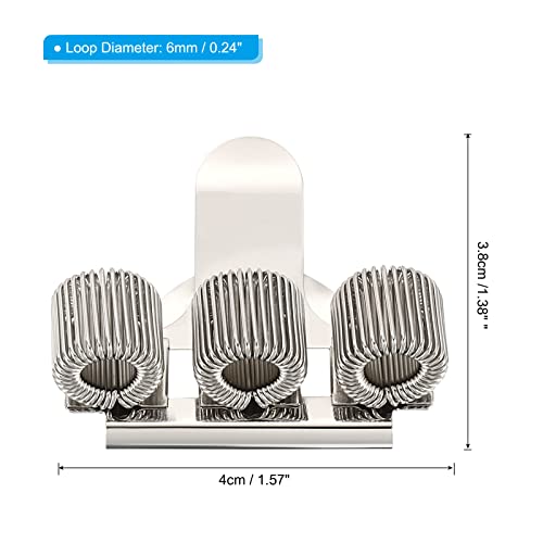 Clips de support pour stylo avec boucle triple ressort métallique argenté