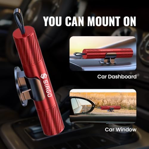 Image of SIAGO Car Safety Hammer - Emergency Escape Tool with Window Glass Breaker & Seat Belt Cutter | Vehicle Safety Hammer for Car, Bus & Truck | Automotive Emergency Tool SIA478