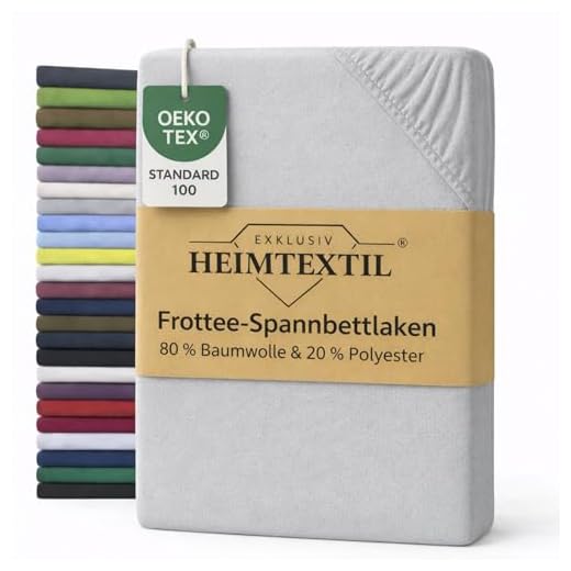 EXKLUSIV HEIMTEXTIL Frottee Spannbettlaken Rundumgummizug Marke 90 x 200 cm Silber