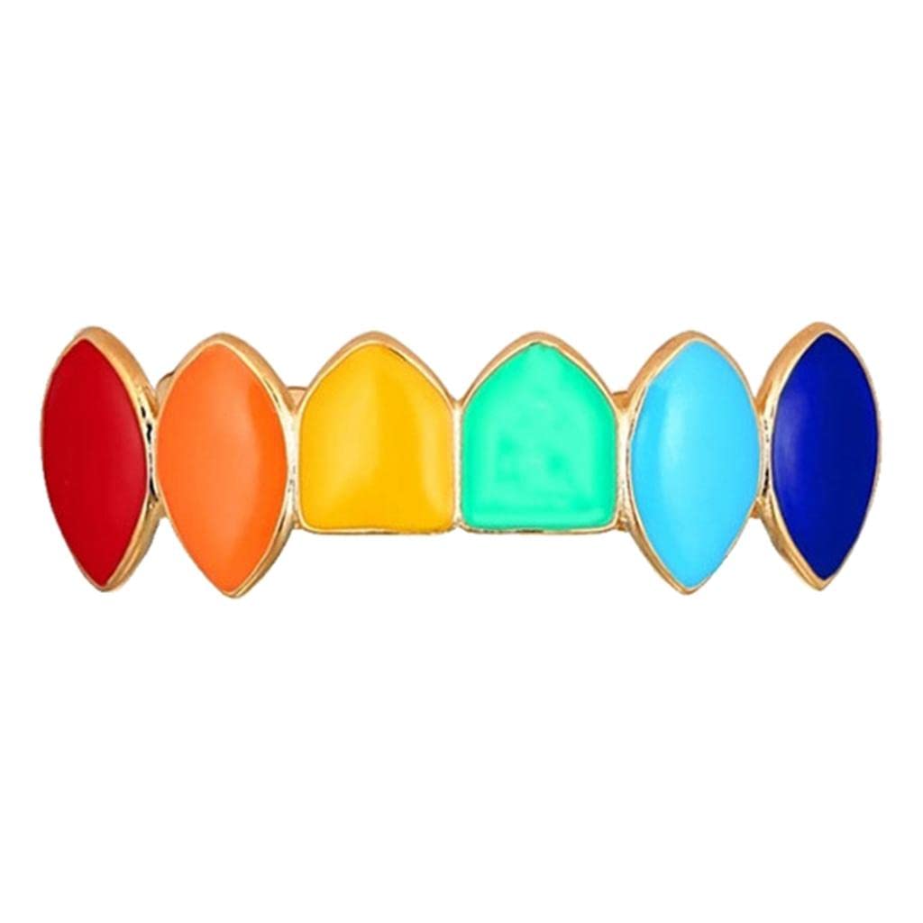 LOOM TREE 18K Gold Plated Hip Hop Teeth Grill Cap Top or Bottom 18K Gold_Top