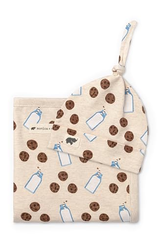 Image of MONICA + ANDY Mini Hospital Cuddle Box, 100% Organic Baby Clothes for Newborns & Infants, Coming Home Swaddle Blanket & Cap