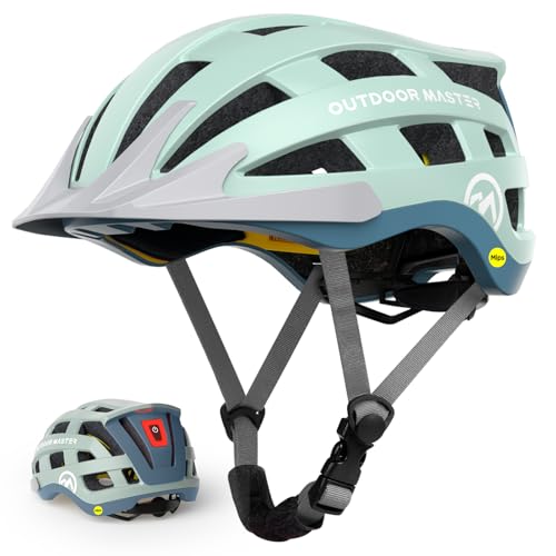 OutdoorMaster Gem II MIPS Bike Helmet with Light - Lightweight Cycling Helmet,Mountain Road Bicycle...