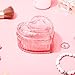 MTJYQYF Vintage Glass Jewelry Box - Heart Shaped Display Box for Storage Ring Earring Trinket Jewelry, Pink Cute Room Decor for Girl U2-GRB003-Pink