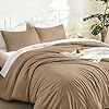 طقم لحاف Litanika Taupe Tan Twin/Twin XL، طقم لحاف فراش صلب مكون من قطعتين، طقم سرير رقيق لجميع المواسم (لحاف مقاس 66x90 بوصة وغطاء وسادة واحد)