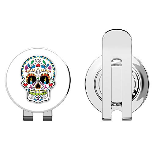888 Graphics Sugar Skull Dia de Los Muertos Golf Hat Clip with Magnetic Ball Marker