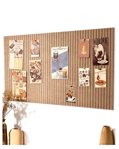 Rokeblau 120 x 80 cm Pizarra de Corcho Grande Personalizada - Tablón de Anuncios Decorativo de Fieltro, 0,9 cm de Grosor, Plegable Con Cinta Autoadhesiva - Visual Para Paredes