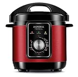 Panela de Pressão Elétrica 3L, Mondial, Vermelho/Inox, 700W, 110V - PE-47-3L-RI