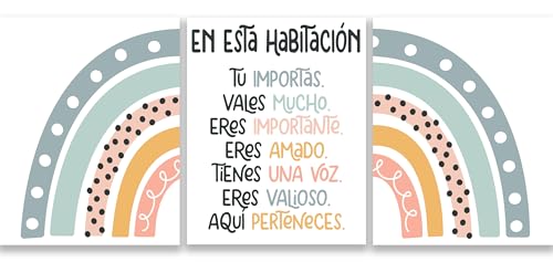 Pósteres Boho Rainbow HoneyKICK para decorar aulas de primaria y guarderías infantiles